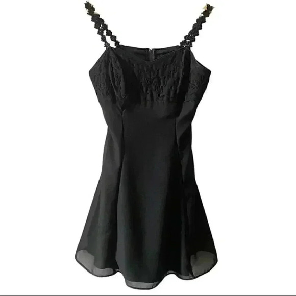 Dramatix Fit & Flare Babydoll Dress A-Line Sweetheart Mini Black Size Medium - Picture 4 of 17